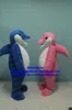 Mascot Costumes Blue Pink Dolphin Movise Sea Hog Delphinids Whale Cetacean Mascot Costume Postacie Dorosłe targi Walking Street ZX2519