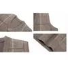 Browonブランドニットセーターメンズ秋と冬のファッション格子縞のベストスリムVneckの袖なしメンズ240312