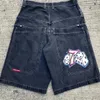 JNCO Shorts Y2K Harajuku Hip Hop Lucky Dice Grafikabdruck Retro Baggy Denim Gym Shorts Gothic Men Basketball Shorts Streetwear 240229