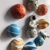 Imãs de geladeira 3D Resina Astronauta Spaceship Júpiter Terra Magnética Colar Universo Geladeira Decorativa Mensagem Adesivo 11pcs Se248w