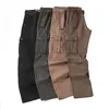 Men's Pants Cargo Mens Military Tactical Washed Trousers Male Loose Cotton Multi-pocket Pant Man Fashion Khaki Black Army