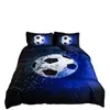 Conjuntos de cama 2/3 pcs Home Têxtil 3D Impresso Set Quilt Cover Futebol Basquete Esporte Duvet Duplo Único King Size para Menino Criança