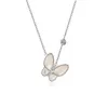 Collana V Singapore Stesso argento sterling S925 Fritillaria Farfalla in Collana Accessori Gioielli Collana con pendente a conchiglia