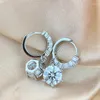 Boucles d'oreilles pendantes HTOTOH 925 argent 2 Ct Moissanite femmes goutte Vintage Type cadeau de fiançailles bijoux fins