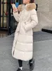 Korki damskie płaszcze fotvotee zimowa kurtka Kobiet długa z kapturem koreańska moda vintage streetwear damskie ubrania swobodne eleganckie szczupłe parkas