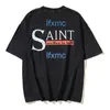 2024 Spring/summer New T-shirt American Hip Hop Saint Religious Oil Painting Wash Out Vintage Short Sleeve Fashion BHPF