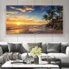 Modern Sea Wave Beach Sunset Canvas Måla Nature Seascape Affischer and Prints Wall Art Pictures for Living Room Decoration248Z