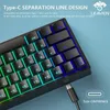 Leaven K620 Wired Mechanical Keyboard 61 Keys RGB Lights Esports Gaming Office Personality Key Computer Accessories 240309