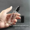 30ML Empty Clear Glass Perfume Spray Bottle 1Oz Refillable Square Atomizer with Black Gold Black Pump Cap Thgej Mbqgs