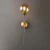 Wandleuchte Moderne LED-Glaskugelleuchte Nordic Golden Nachttisch Wohnzimmer Flur Dekoration Wandleuchte Beleuchtung Metall Lights257o