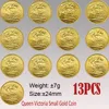 13 шт. монета «Соверен Виктории» в Великобритании 1887-1900 гг., 24 мм, маленькая золотая копия, монеты, предметы коллекционирования 2523