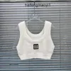 B2J06 luxe femmes Singlet hauts lettre tricoté réservoirs MUI charmant sans manches MIUMIU fond débardeurs recadrée pull Camis