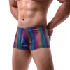 Underbyxor män boxare shorts regnbåge klubbkläder underkläder penis påse calzoncillos hombre homme manliga boxare cueca sexiga gay paniter pyjama bär