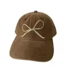 Visors Bow Embroidery Baseball Caps Simple Sports Adjustable Visor Cap Spring Summer Washed Cotton Sun Hat Outdoor