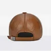 2024 Adjustable Mens Genuine Cowhide Leather Baseball Cap for Fall Winter Outdoor Sports Hat Men Real Cowhide Leather Caps 240327