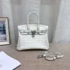 Handbags rkinbir Diamond Large Bag Classic Buckle Fashion White 2024 Designer Capacity Messenger Himalayan Bags Crocodile Women's Totes SF0B7Z0H