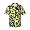 Casual overhemden voor heren Melkkoe strandoverhemd Gouden dierenprint Zomer heren retro blouses met korte mouwen Koreaanse modeontwerptop