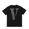 Vlone T-Shirt Büyük "V" Tsgirtmen / Kadın Çiftleri Gündelik Moda Trendi High Street gevşek hip-hop100% pamuklu baskılı yuvarlak boyun gömlek ABD boyutu S-XL 1237