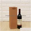 Party Favor Kraft Paper Single And Double Wine Bags Packing Red Handbags Gift Bag Wen5766 Drop Delivery Home Garden Festive Supplies E Dhvmy