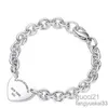Bracelet pour femmes 925 en argent sterling pendentif en forme de coeur chaîne en forme de O de haute qualité marque de luxe bijoux petite amie cadeau Co G220510 LQV4