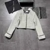 Vestes Femmes Designer Début Printemps Nouveau G Accueil Nanyou Gaoding Celebrity Little Xiangfeng Gris À La Mode Simple Boutonnage Col Rond Manteau 4YG7