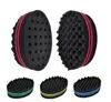 Brand Double Sided Waveshaped Hair Twsit Sponge Ellipse Brushes Multiholes Side Braid Hair Curl Wave Hair Styling Tools HA2093611