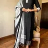 Ethnic Clothing Straight Cotton Fabric Kurti Palazzo Dupatta Wedding Party Wear Sarees For Women In India