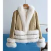 FOX Haining Women's Short Collar Style克服2023 New Goose Down Jacket Fur Coat 8215