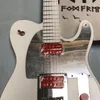 Pickguard de espelho para guitarra elétrica tl branco, captadores rosa hh, tremolo sólido, frete grátis