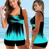 Badebekleidung Sexy Zweiteiler 2024 Badeanzug Tankini Großer Badeanzug Damen Blume Vintage Body Swim Badeanzug Neue Wassersportarten 240311