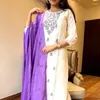 Etniska kläder kurti byxa med dupatta bröllopsfest bär kvinnor broderi arbetsgift