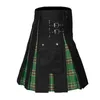 Mens Shorts kjol Vintage Skottland Kilt gotisk mode kendo ficka punk kjolar skotska kläder casual streetwear höst