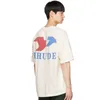 Marque à la mode de niche américaine High Street RHUDE 23SS été nouveau lâche hommes et femmes col rond T-shirt à manches courtes FOG