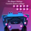 Game Controllers Joysticks MEMO ABS Six Fingers Mobile Phone Gamepad Joysticks AK88 with Cooling Fan for PUBG Aim Shooting Gaming Handle for IPhone Android L24312