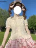 Damesblouses Shirts Sweet Lolita Blouses Girly Japanse Kaii Bow Lace Peter Pan Collar Puff Sle JK Shirts Dames Cute ss Tops Blusas jerL24312