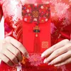 Envoltório de presente Estilo Chinês Xi Personagem Tecido Envelope Vermelho Bolsas Pacote de Envelopes de Ano