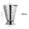 Mugs 304 Stainless Steel Ounce Cup Double-scale Magic Measuring Milliliter Wine Instrument 15-75ML Cocktail Mix