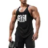 Summer Y Back Gym Stringer Tank Top Men Cotton Clothing Bodybuilding ärmlös skjorta Fitness Vest Muscle Singlets Workout Tank 240304