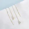 Orecchini pendenti IOGOU 925 Sterling Silver Long Threader Moissanite Drop Moon Ear Line Chain per le donne in gioielli