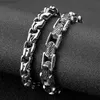 Bangle Fongten Vintage Square Charm Bracelets For Men Stainless Steel Silver Color Link Chain Totems Wrist Bangles Male Jewelry ldd240312