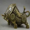China Copper Carve Whole Body Wealth Lifelike zodiac ox Statue7882548224E
