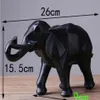 Moderne abstracte zwarte olifant standbeeld hars ornamenten woondecoratie accessoires cadeau geometrische hars olifant Sculpture3053