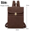 School Bags Vegan PU Leather Backpacks Women Fashion Versatile Schoolbag Ladies Large Capacity Vintage Backpack Girls Casual Durable Bagpack