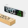 Andra klocktillbehör LED Digital Alarm Clock Temperatur Datum Display Snooze USB Desktop Strip Mirror LED -klockor för vardagsrumsdekorationL2403