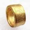 1943 Mexique Or 50 Peso Coin Plaqué Or Coin Ring Fait à la main dans les tailles 9-16301j