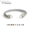 Bracelet YYSuniee 18K plaqué or bracelet inspiré concepteur torsadé câble fil cubique zircone manchette bracelets bijoux pour femmes cadeau ldd240312