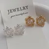 Boucles d'oreilles pendantes Minar texturé couleur blanche coquille perle fleur métallique 14K véritable or argent plaqué laiton boucle d'oreille pour femmes dame