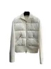 여성용 재킷 다운 패치 워크 재킷 짧은 슬림 핏 지퍼 니트 긴 슬리브 디자인 따뜻하고 편안한 2024 Winter 1011