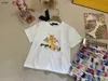 Tute da bambino di marca per bambini set da due pezzi Taglia 100-160 CM T-shirt adatta a ragazzi e ragazze t-shirt e pantaloncini con stampa completa di lettere colorate 24Mar