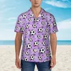 Men's Casual Shirts Soccer Ball Summer Shirt Men Beach Goal Purple Short Sleeves Comfortable Custom DIY Classic Oversized Blouses